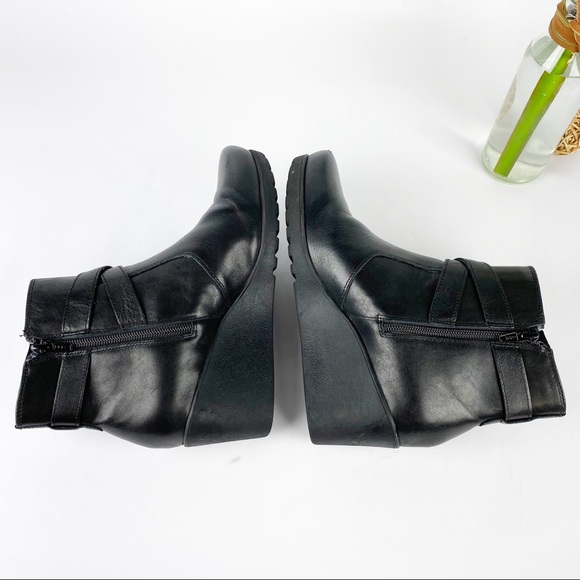 Abeo Geranium Ankle Boot Wedge Comfort Black Lug - Picture 7 of 13